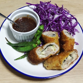 しそチーズロールカツ☆あげ焼きで！